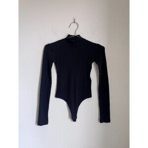 AllSaints Raffi Roll Neck Bodysuit in Black Size SMALL